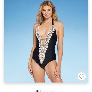 Mossimo Lace Plunge Swimsuit